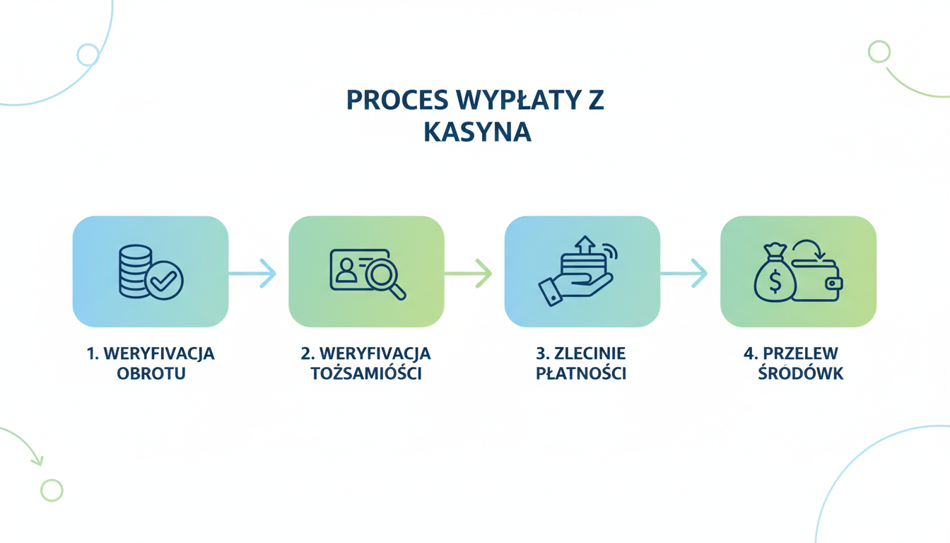 Schemat procesu wypłaty w kasynie online